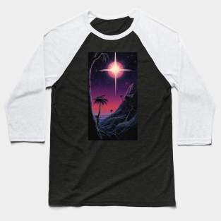 Dark Fantasy Moon on Empty Island Baseball T-Shirt